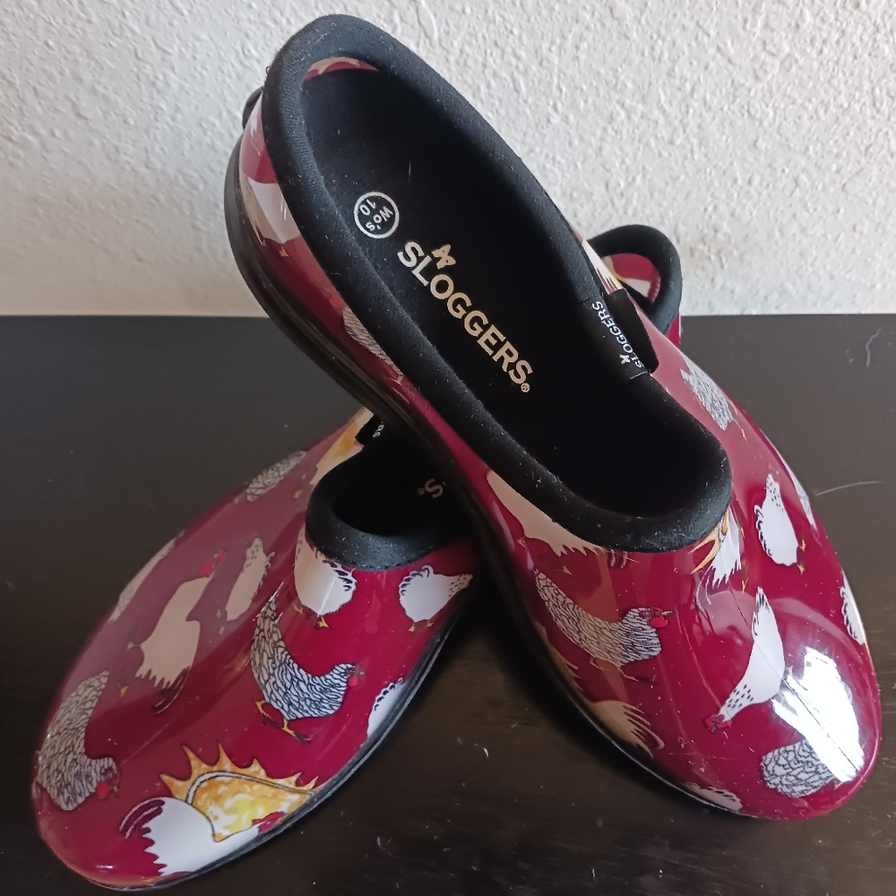 Sloggers Women's Premium Waterproof Rain & Garden Shoe,  Chickens, Size 10